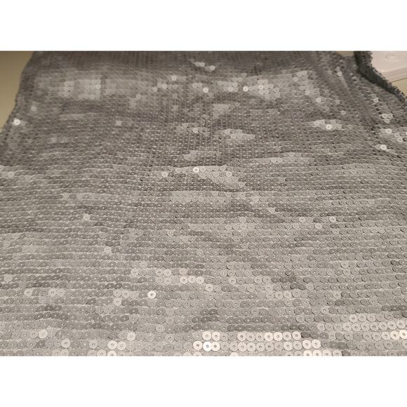 NWT Michael Kors metallic silver sequin tank top - small petite SP - Picture 4 of 5